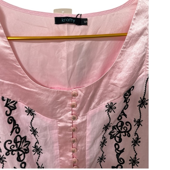 Krafty Pink Tunic Mini Dress Loungewear NWT Size Small - Picture 2 of 5